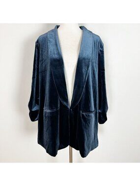 Coldwater Creek Blue Velvet Party Jacket Dressy Classic Luxe Size 20W Women's